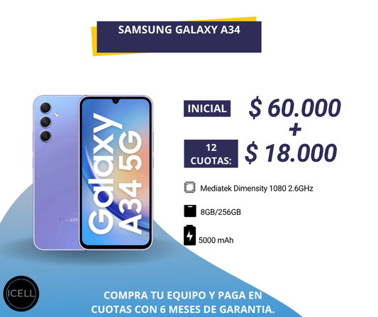 SAMSUNG GALAXY A34 8GB/256GB